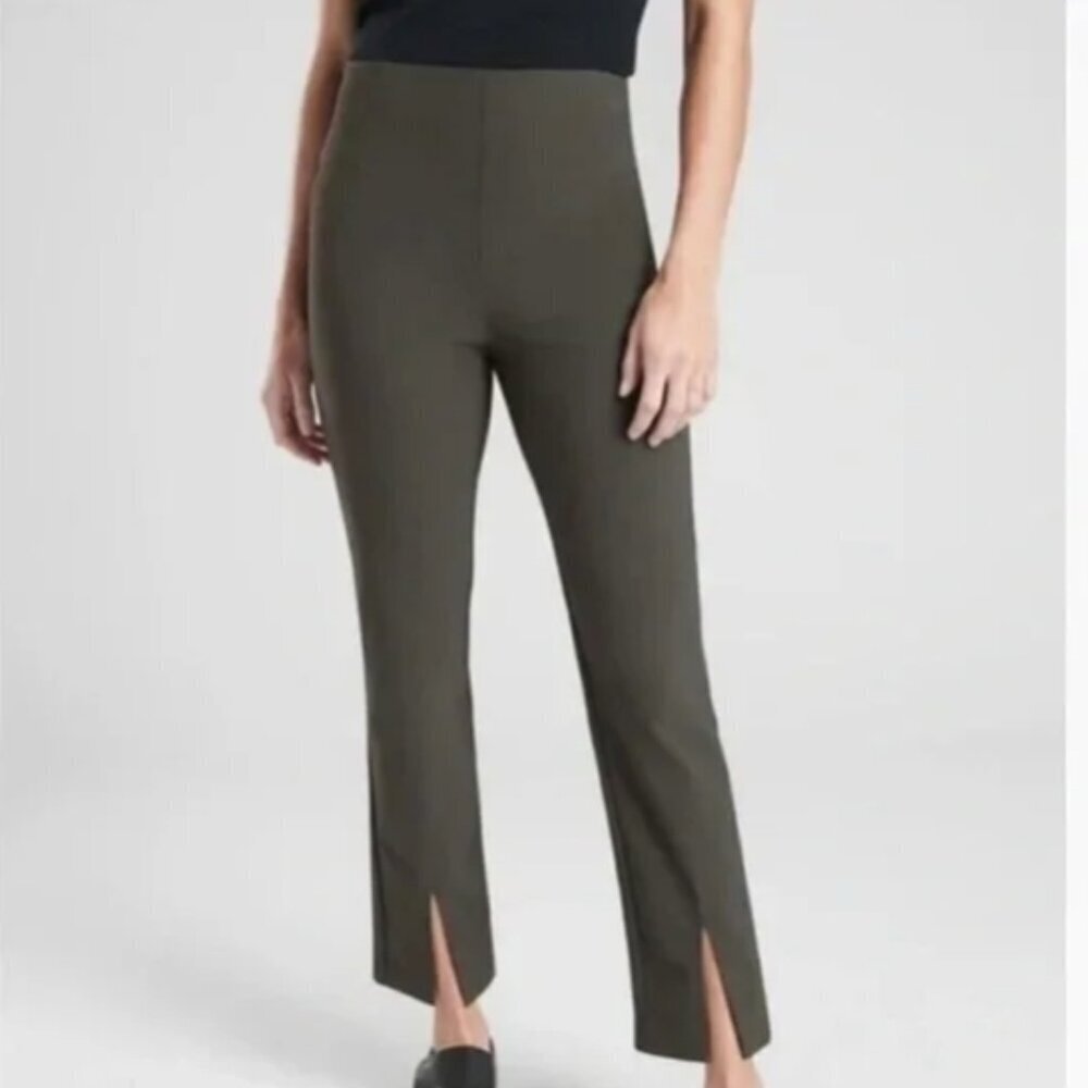 Athleta Wander Slim Straight Crop Pants Clean Coal